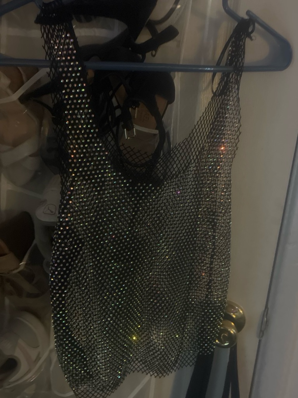 Forever 21 Black Iridescent Mesh Tank Top
